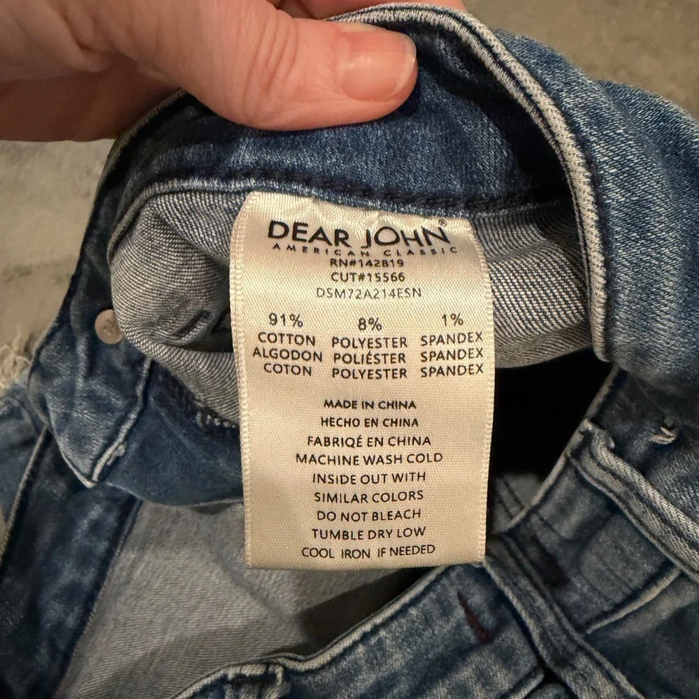 Dear John Light Blue Frayed Hem Denim Shorts